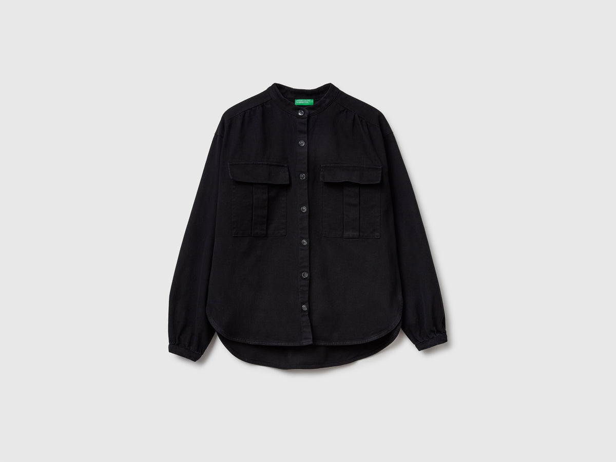 Camicia over fit collo alla coreana