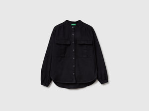 Camicia over fit collo alla coreana