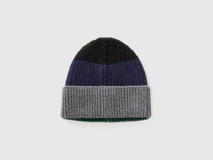 Cappello a righe in pura lana Shetland