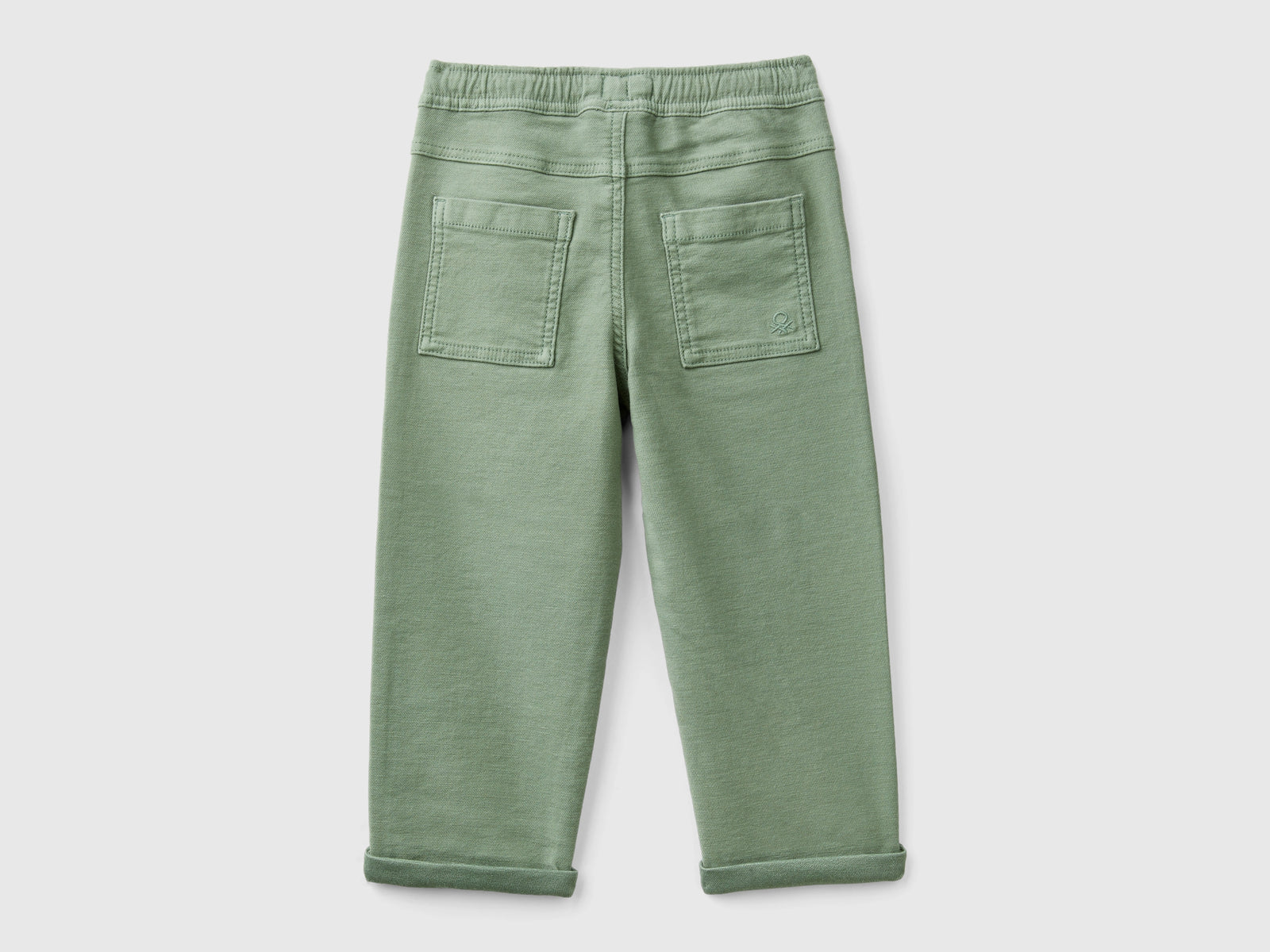 Joggers in misto cotone con coulisse da bimbo verde militare 2 | Benetton Outlet