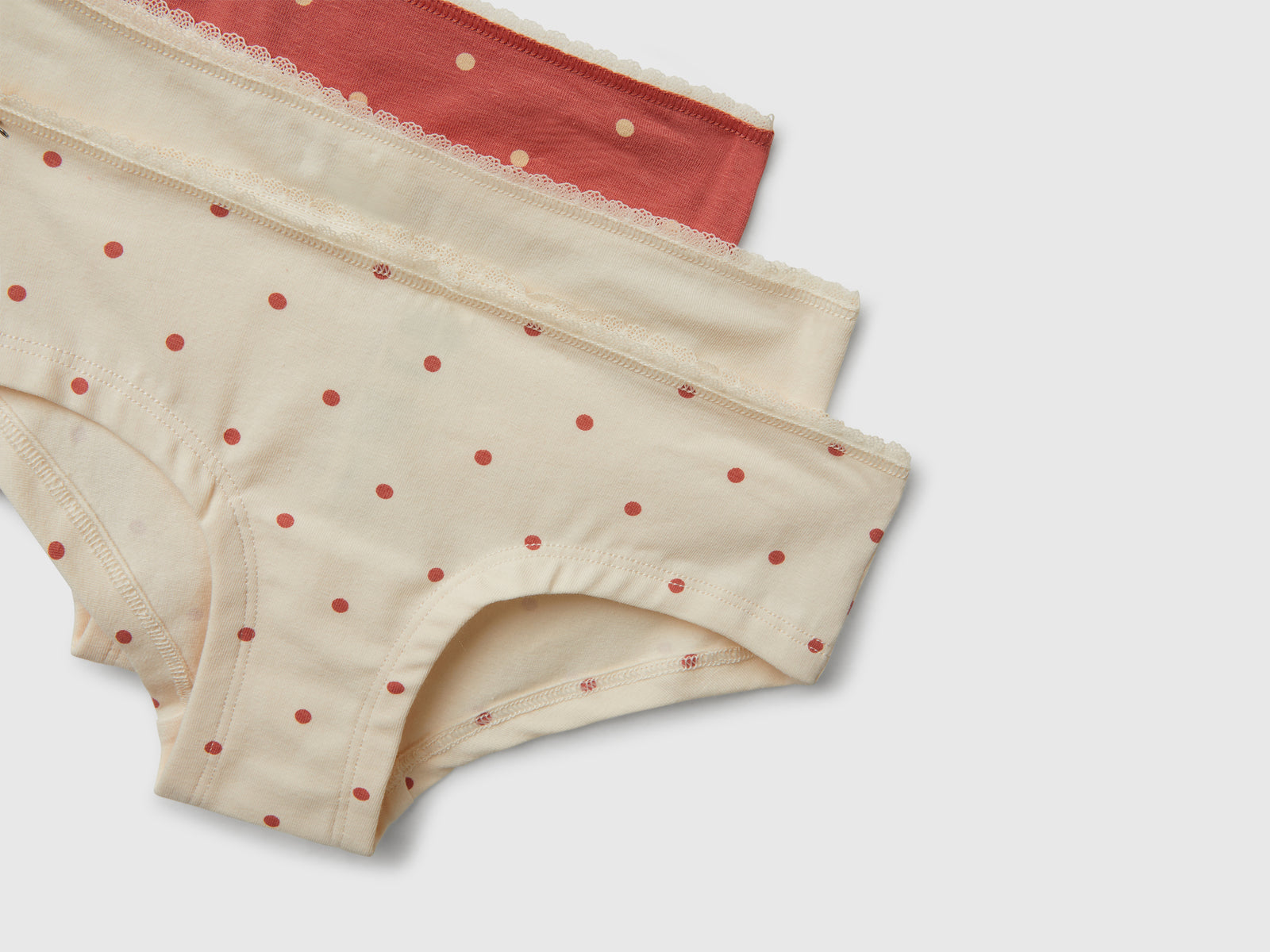 Tre slip in cotone stretch da bambina multi-color 3 | Benetton Outlet