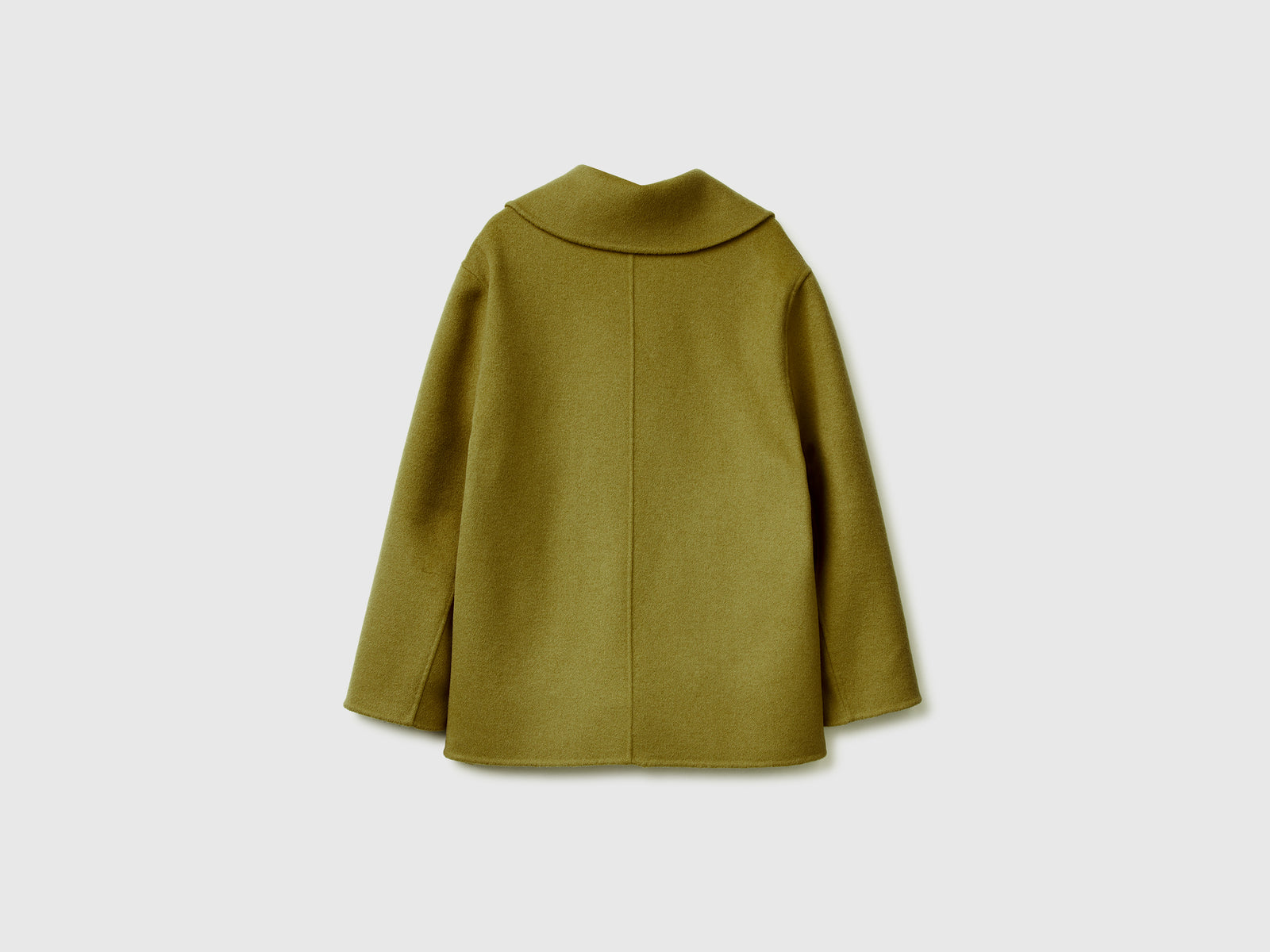 Cappotto doppiopetto in misto lana da donna verde militare 2 | Benetton Outlet