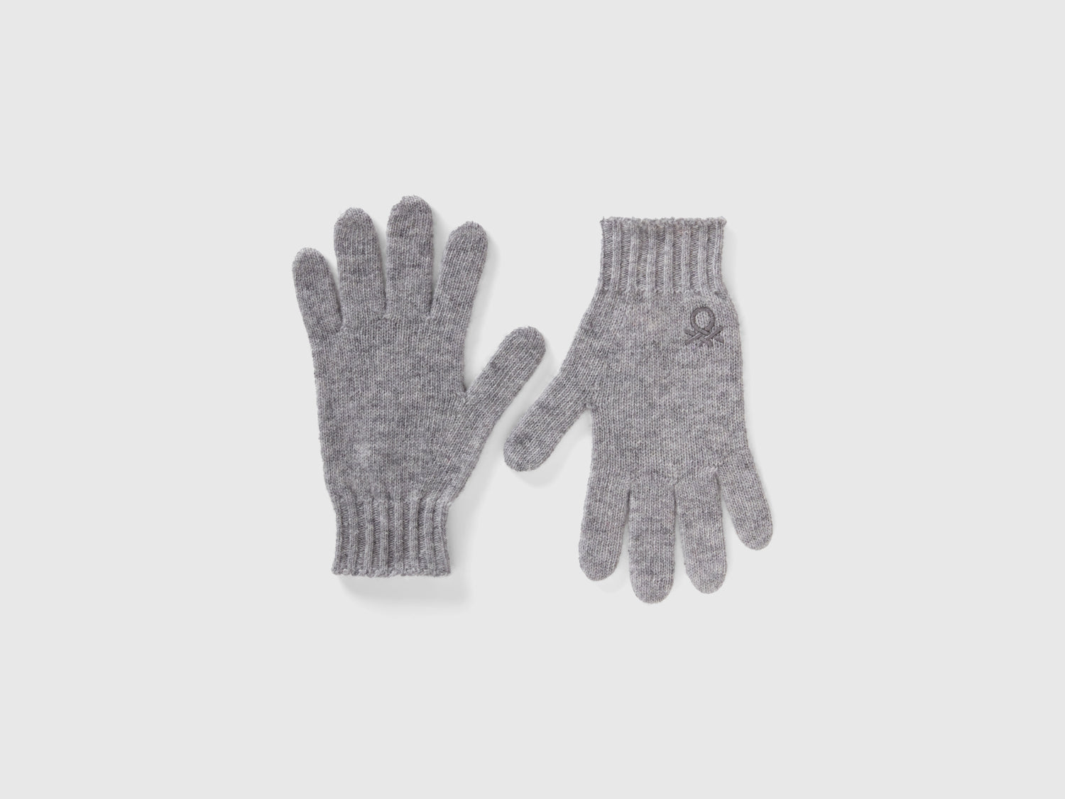 Guanti in misto lana stretch da bambino grigio chiaro | Benetton Outlet