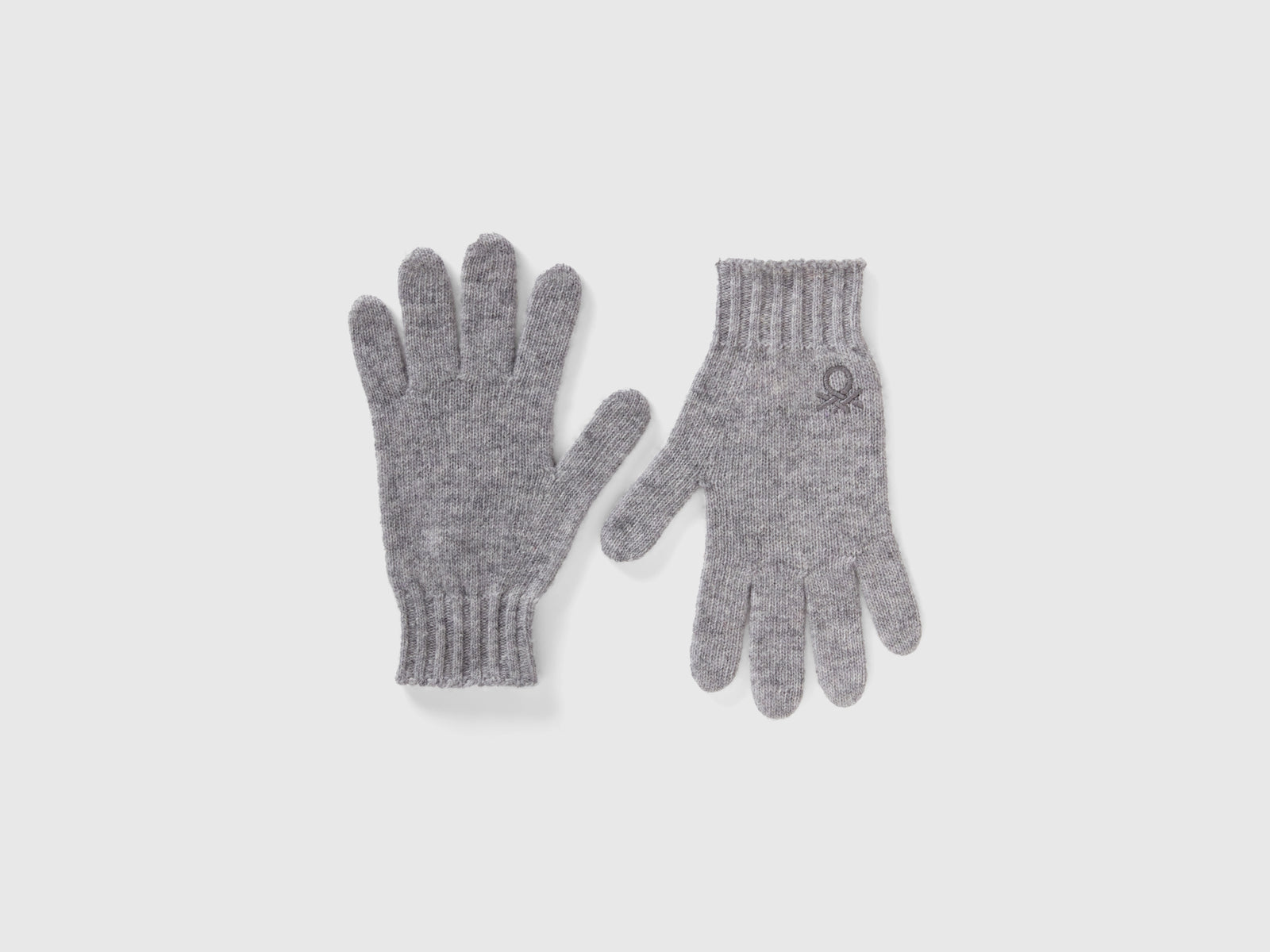 Guanti in misto lana stretch da bambino grigio chiaro | Benetton Outlet