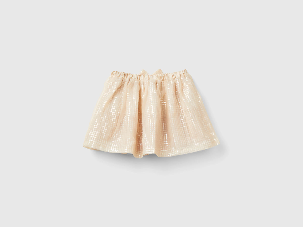 Sequin-embellished tulle skirt