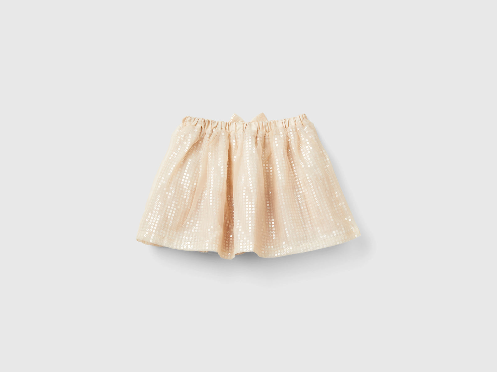 Sequin-embellished tulle skirt da bimba bianco panna 2 | Benetton Outlet