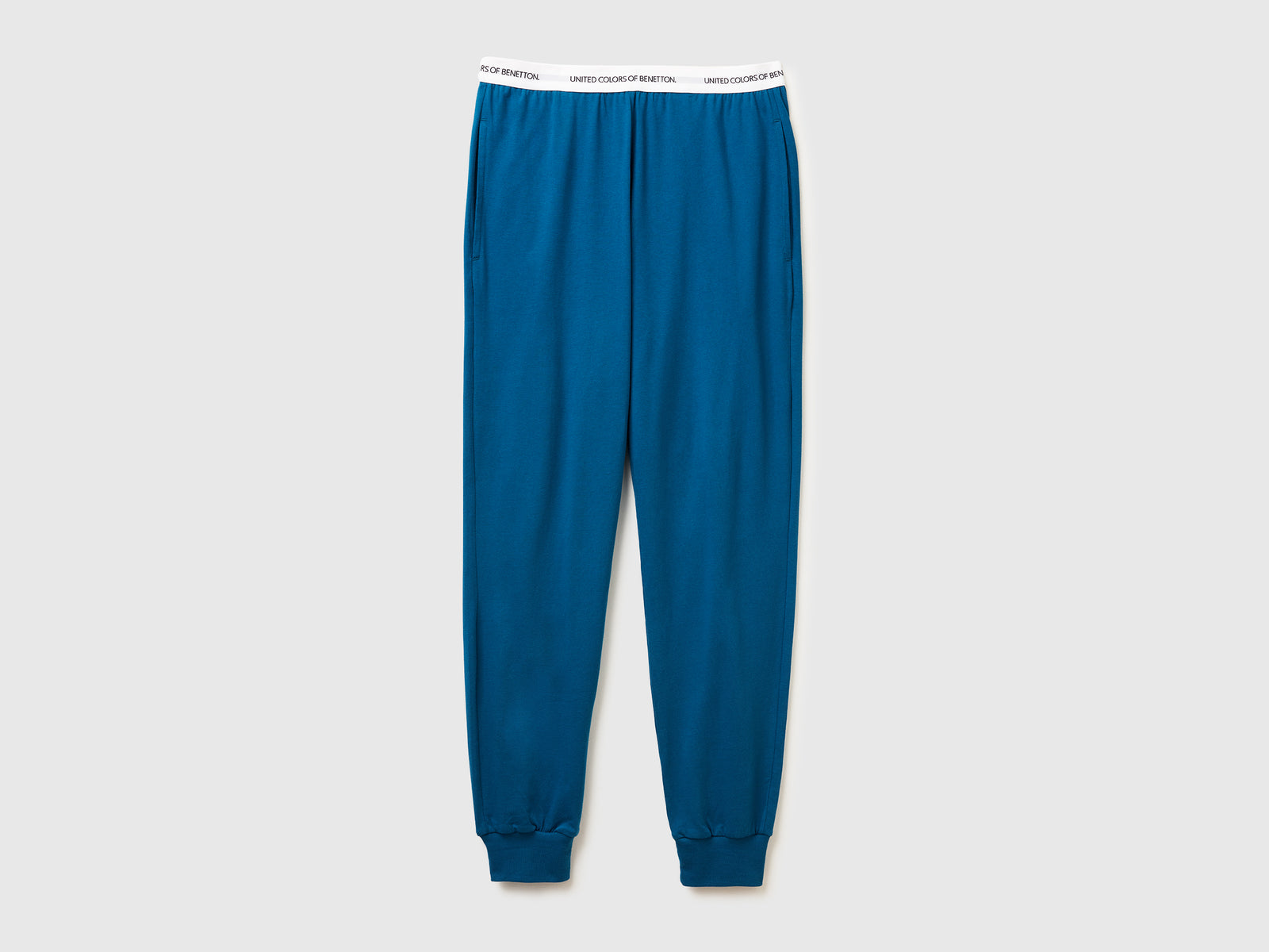 Pantaloni con elastico logato da uomo verde ottanio | Benetton Outlet