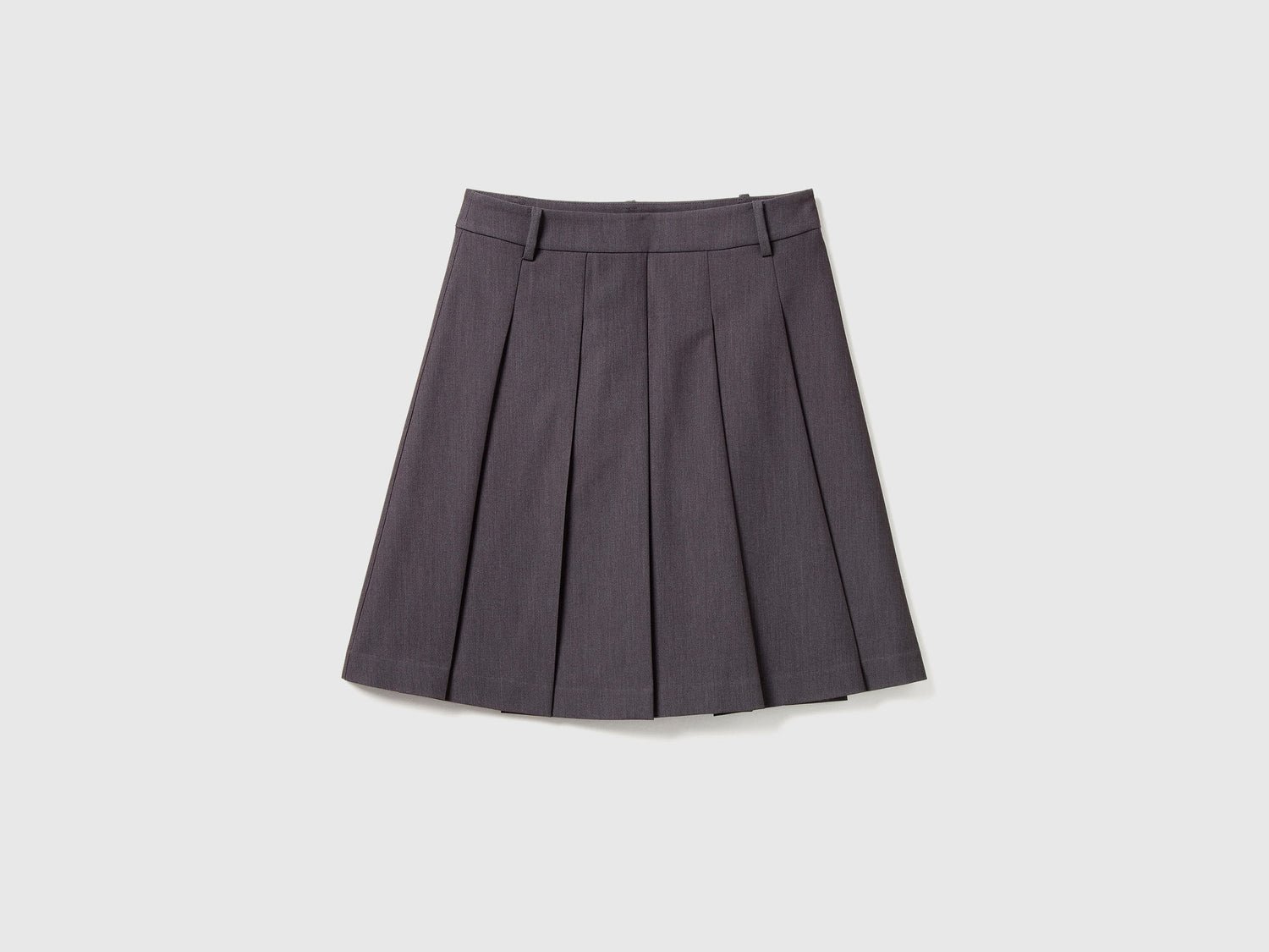 Minigonna con pieghe da donna grigio scuro | Benetton Outlet