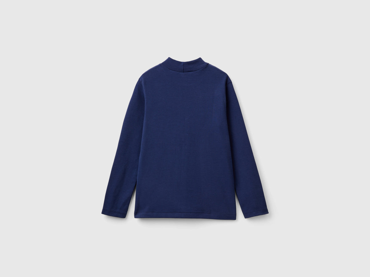 T-shirt lupetto a costine