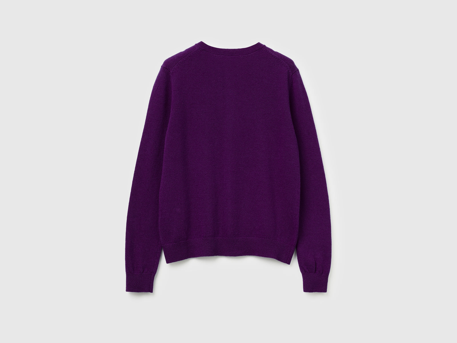 Cardigan girocollo viola in pura lana Merino da donna prugna 2 | Benetton Outlet