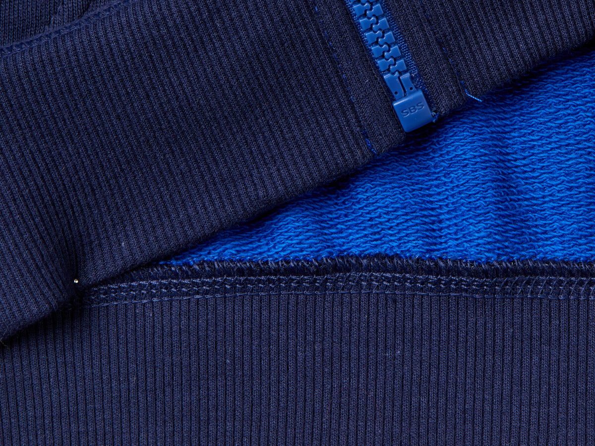 Felpa con zip in puro cotone