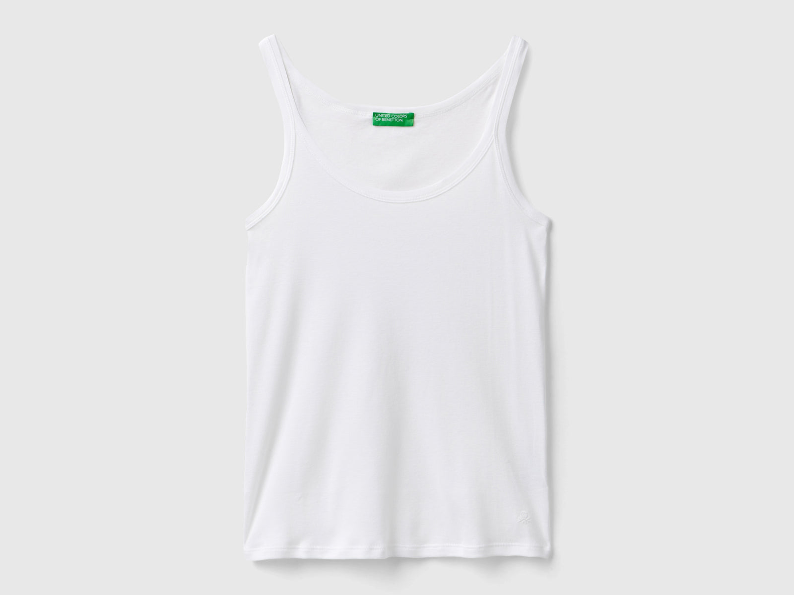 Canotta in puro cotone da donna bianco | Benetton Outlet