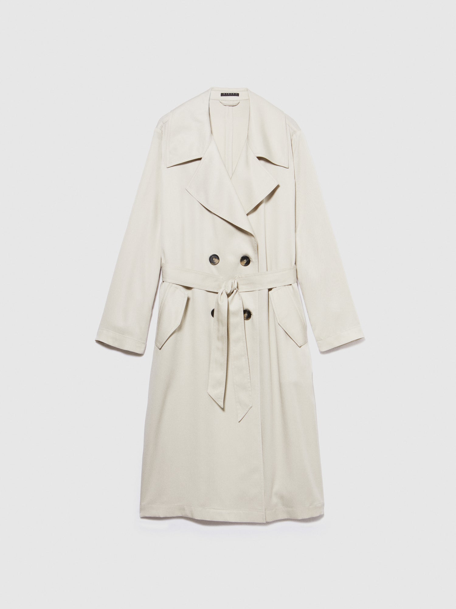 Trench fluido da donna bianco panna | Sisley Outlet