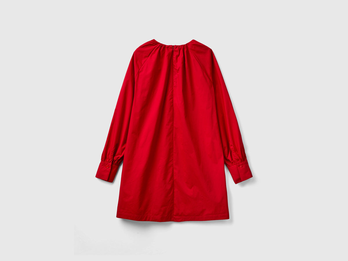 Vestito corto con pieghe sul collo