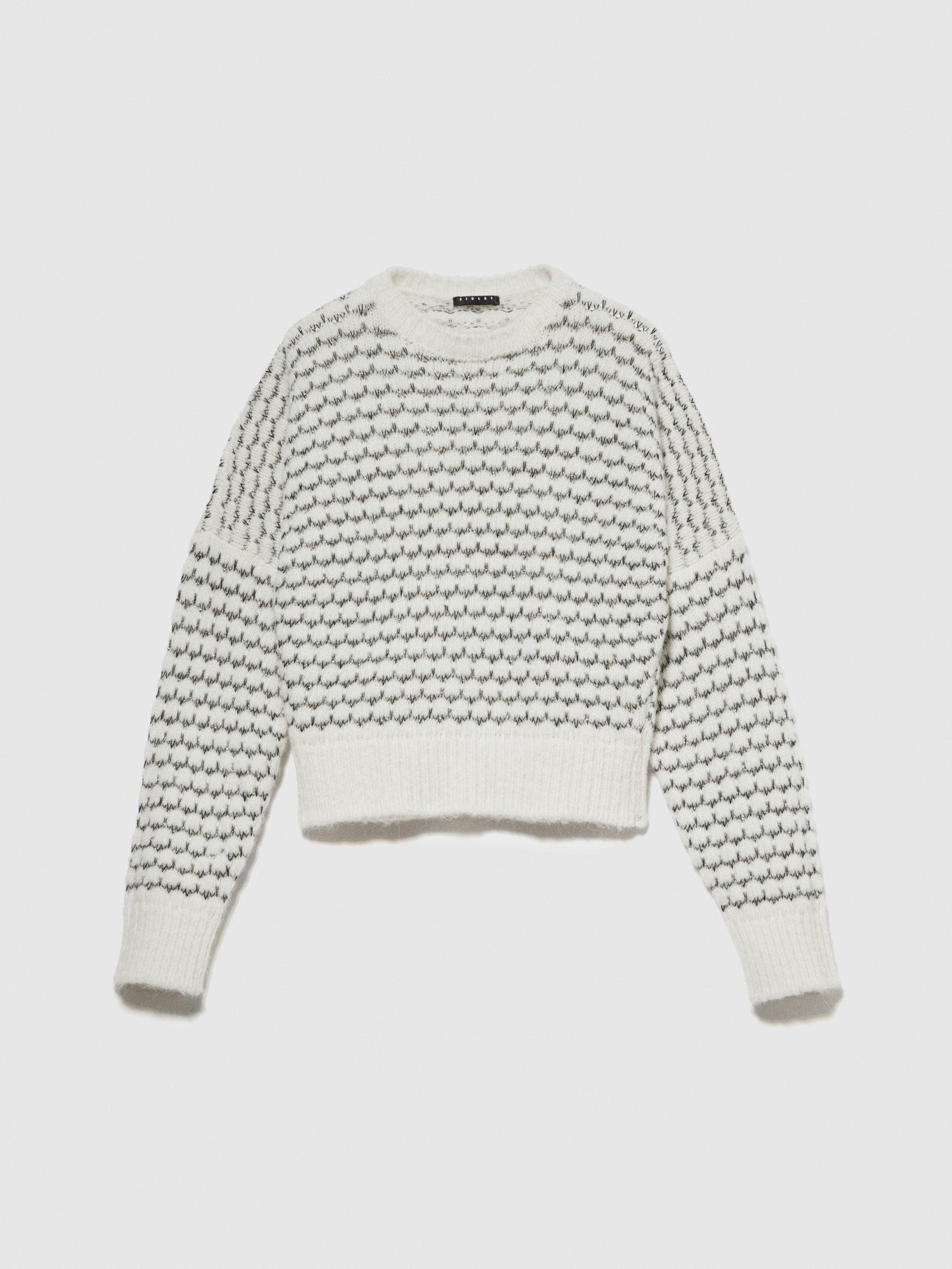 Maglia cropped con lurex da donna bianco panna | Sisley Outlet