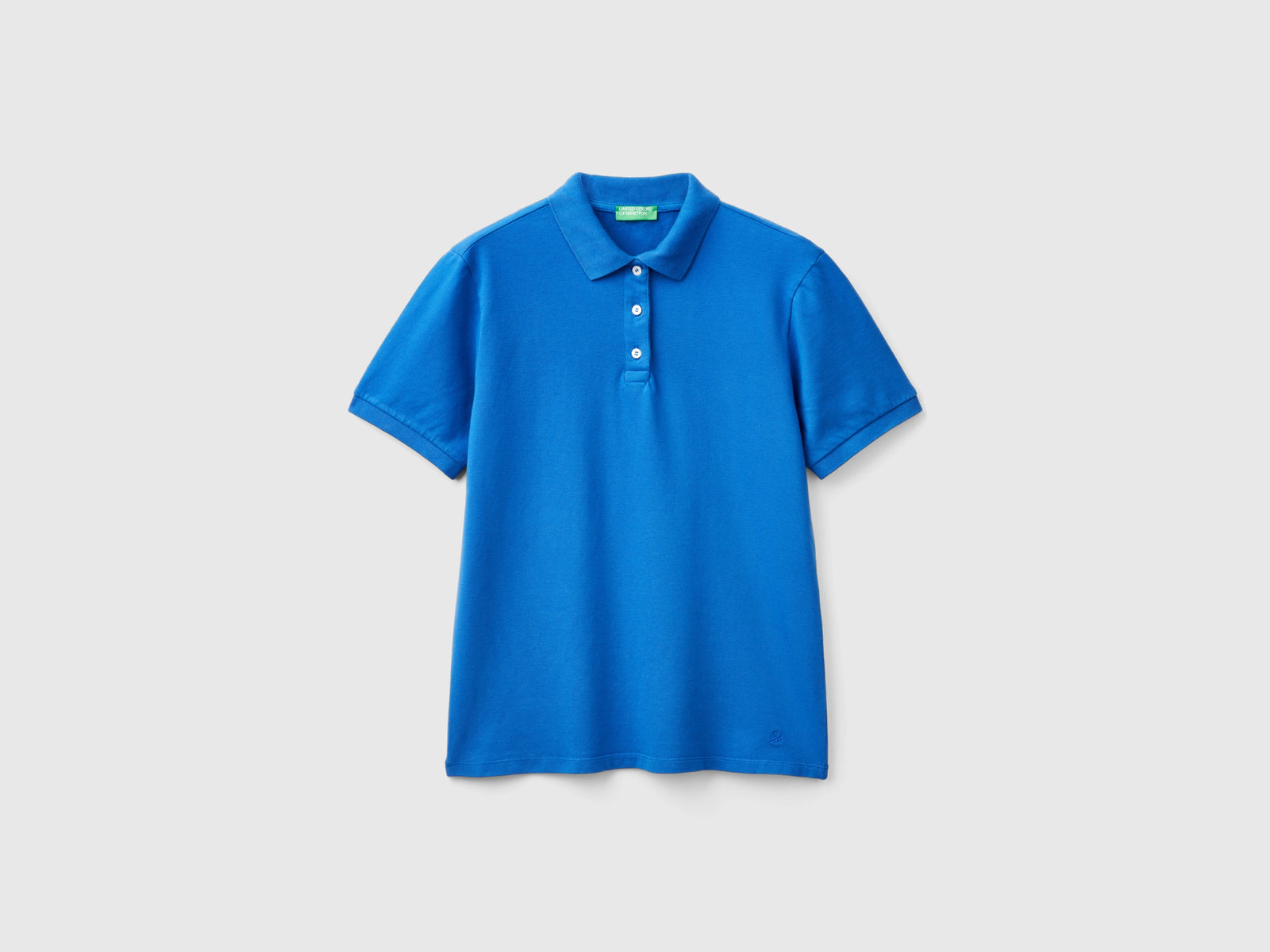 Polo in cotone bio stretch da donna avio | Benetton Outlet