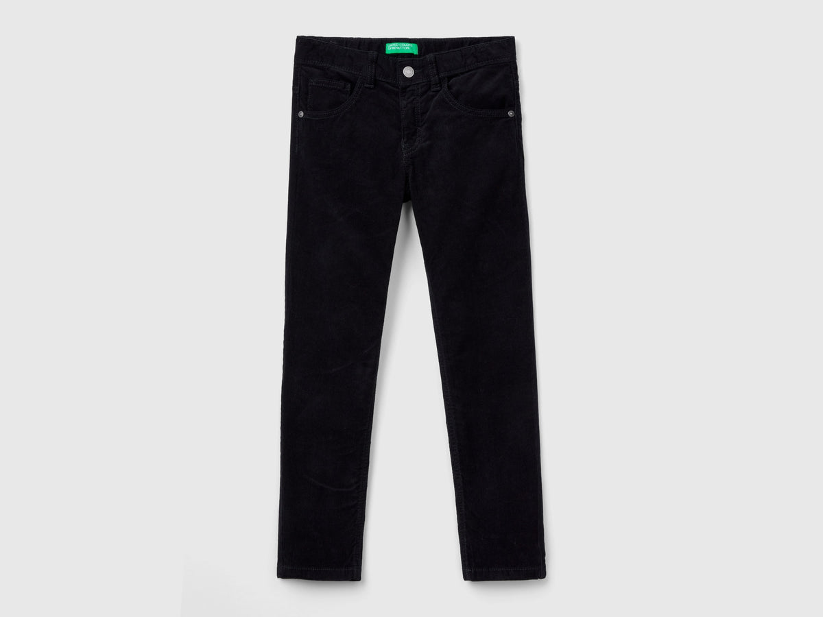 Pantaloni slim fit in velluto stretch