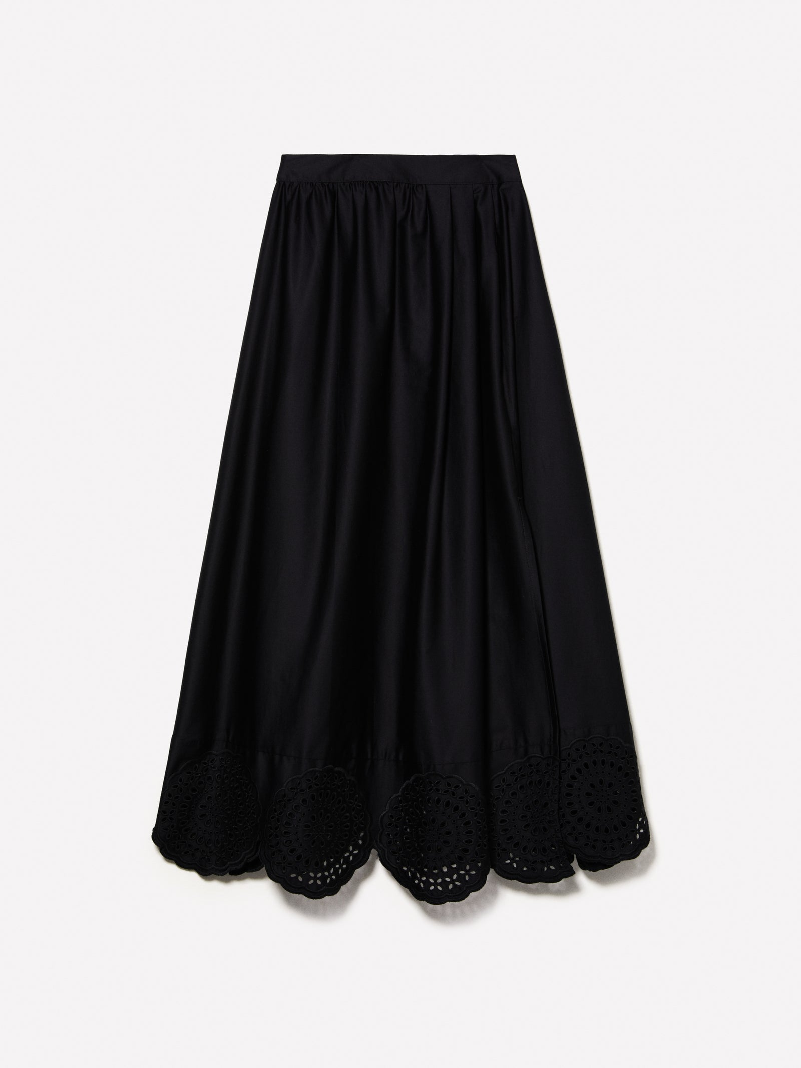 Gonna midi con pizzo da donna nero | Sisley Outlet