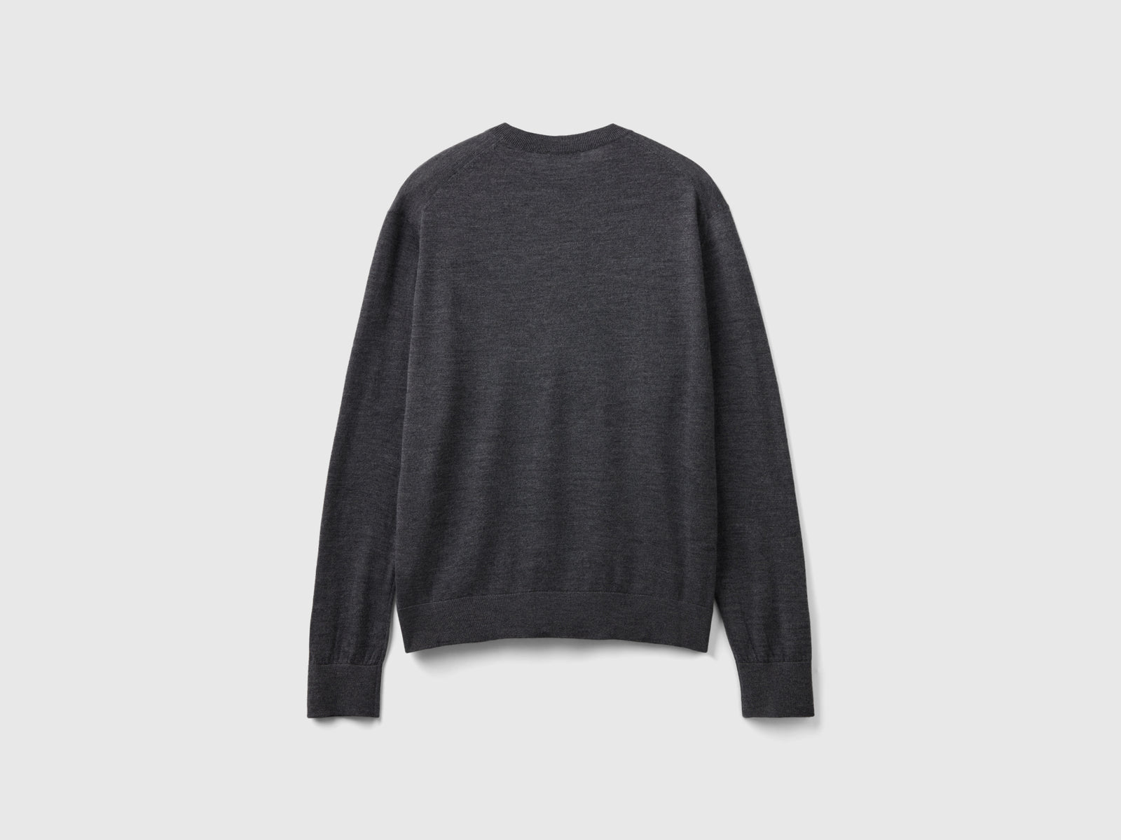 Maglia in pura lana Merino da uomo grigio scuro 2 | Benetton Outlet