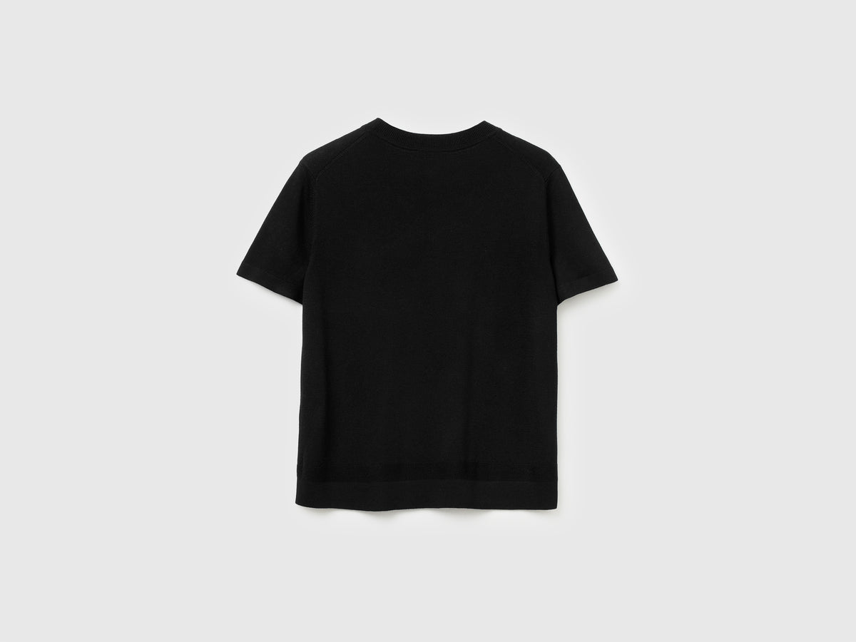 Maglia manica corta in misto seta