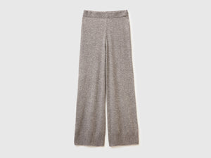 Pantaloni ampi in misto lana e cashmere