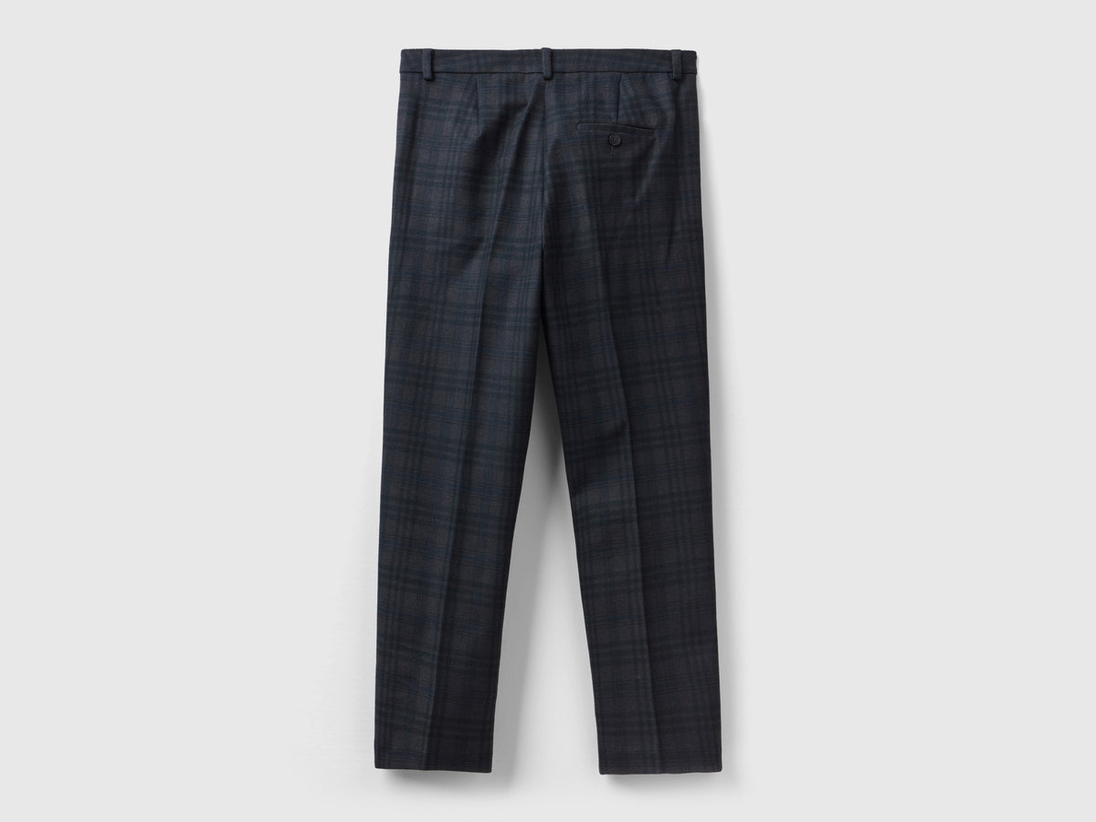 Pantaloni dritti a quadri