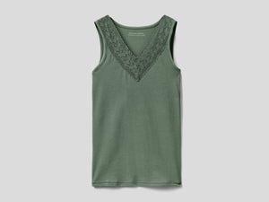 Canotta super stretch con pizzo