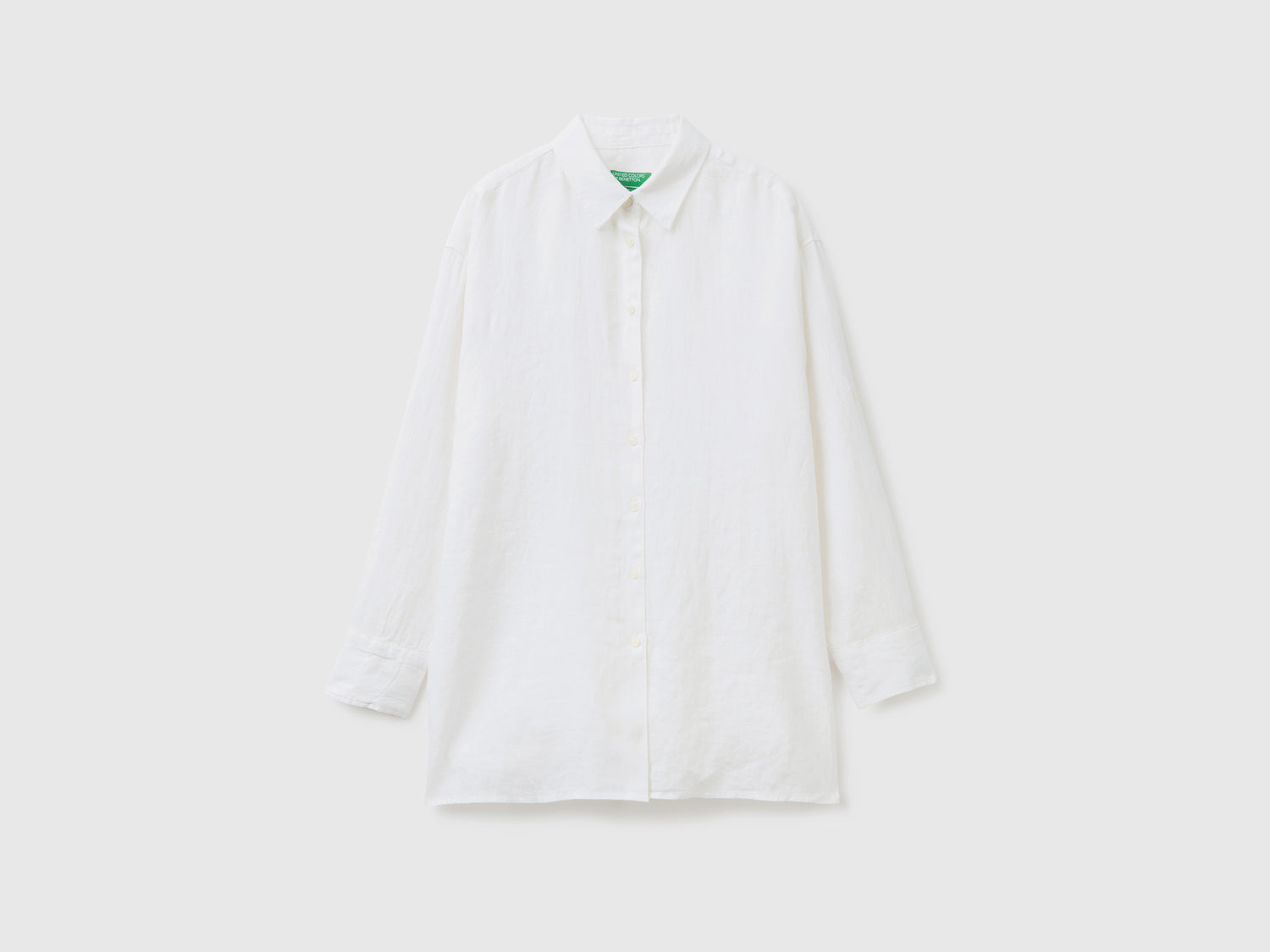 Camicione leggero dalla vestibilità ampia con spacchi laterali da donna bianco | Benetton Outlet