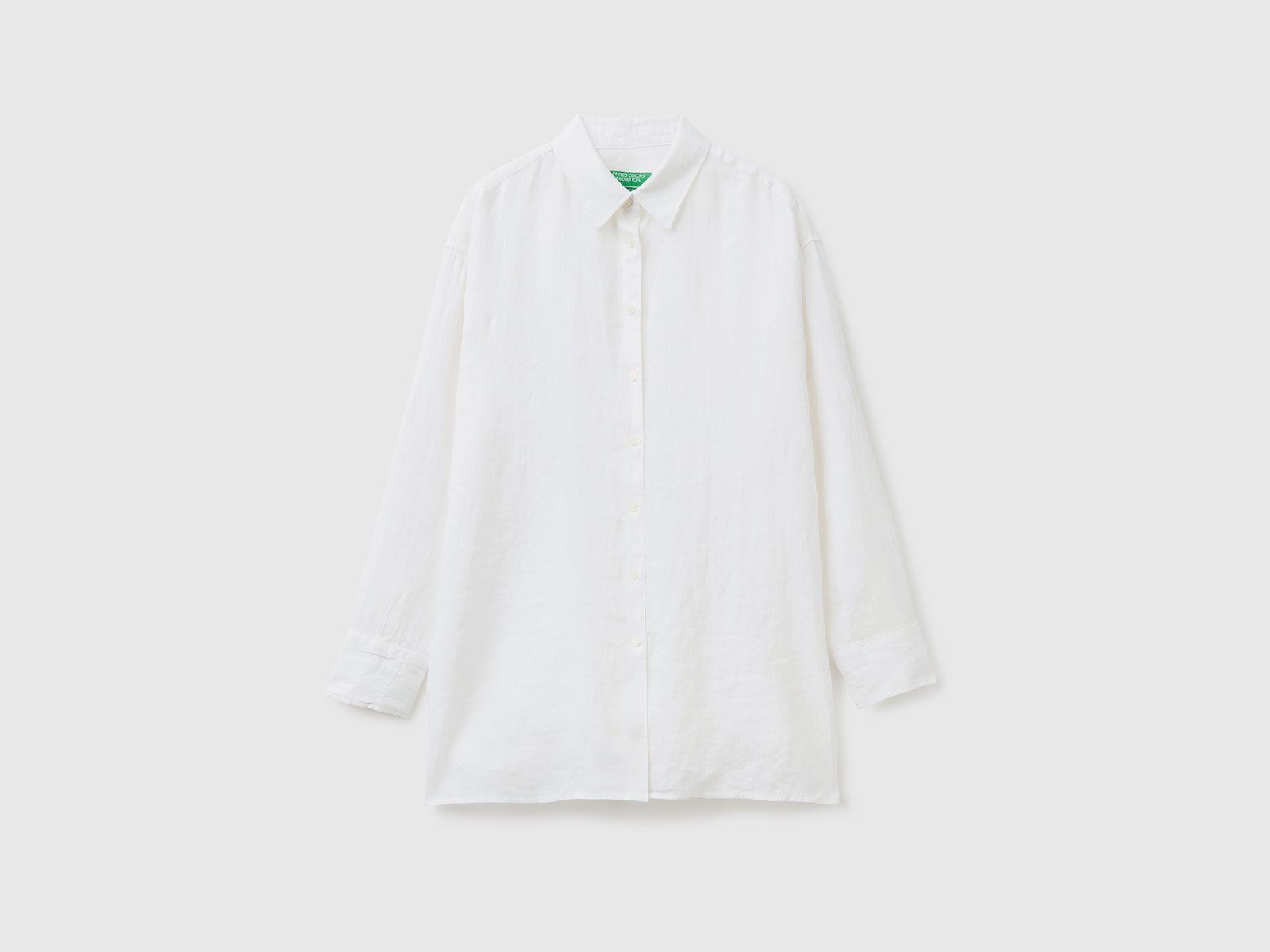 Camicione leggero dalla vestibilità ampia con spacchi laterali da donna bianco | Benetton Outlet