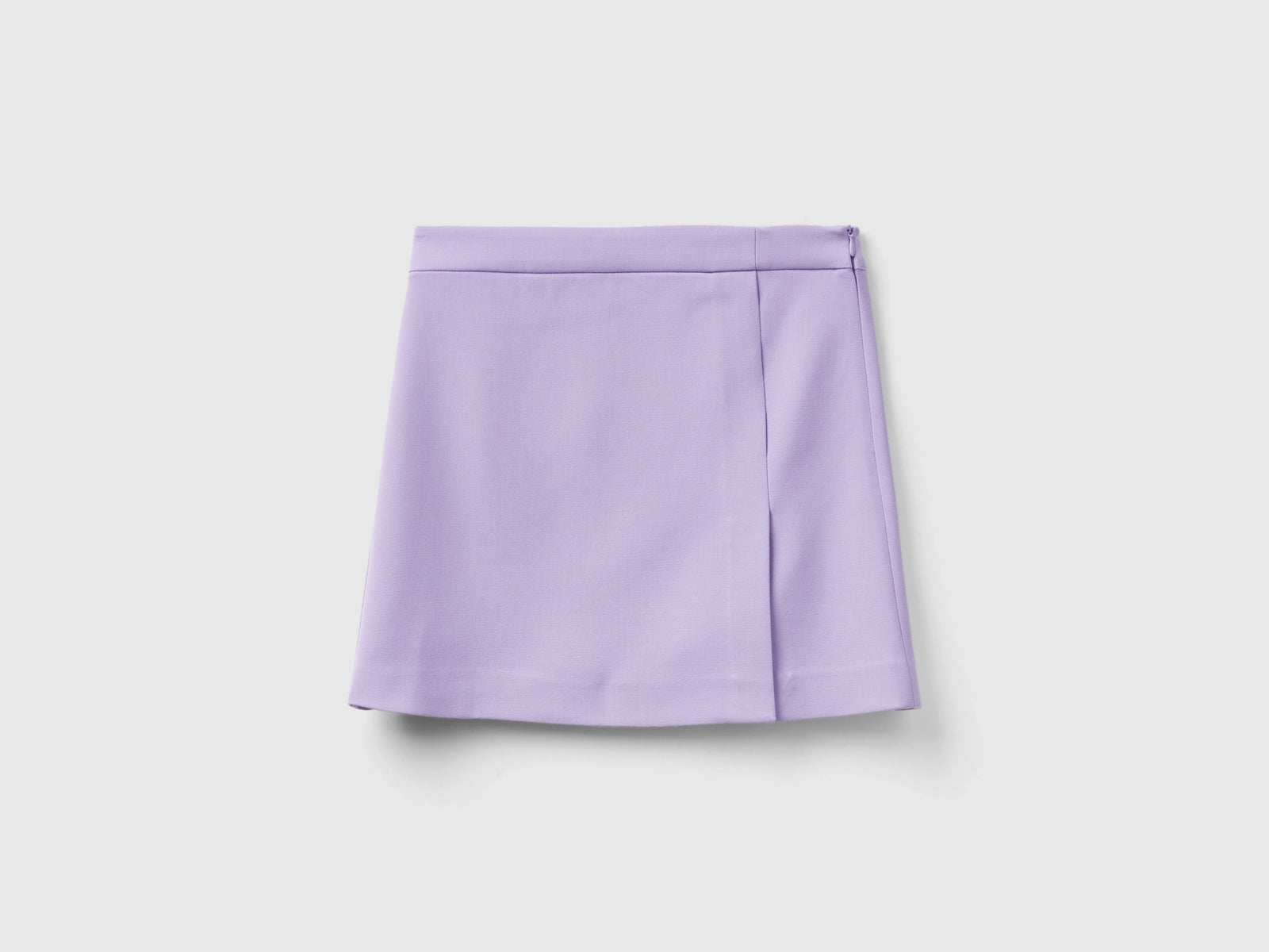 Minigonna con zip laterale da donna lilla | Benetton Outlet