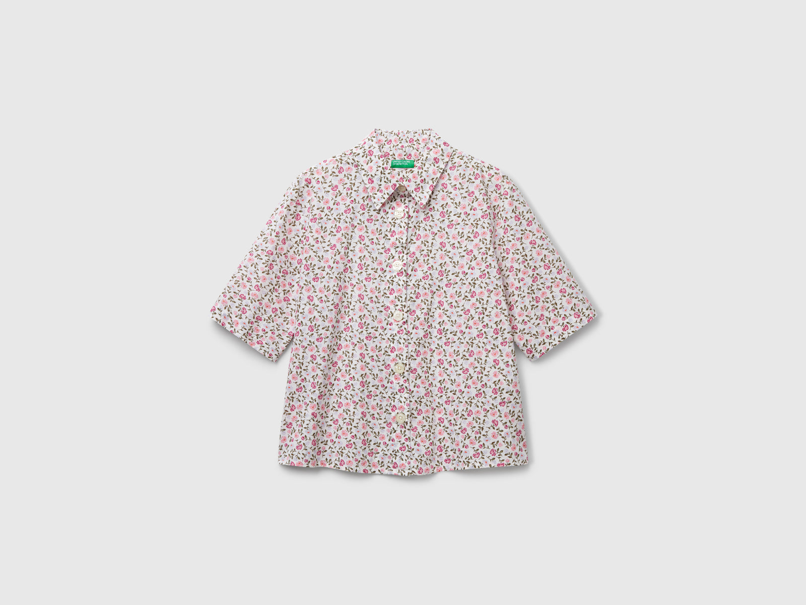 Camicia fantasia a manica corta da donna multi-color | Benetton Outlet