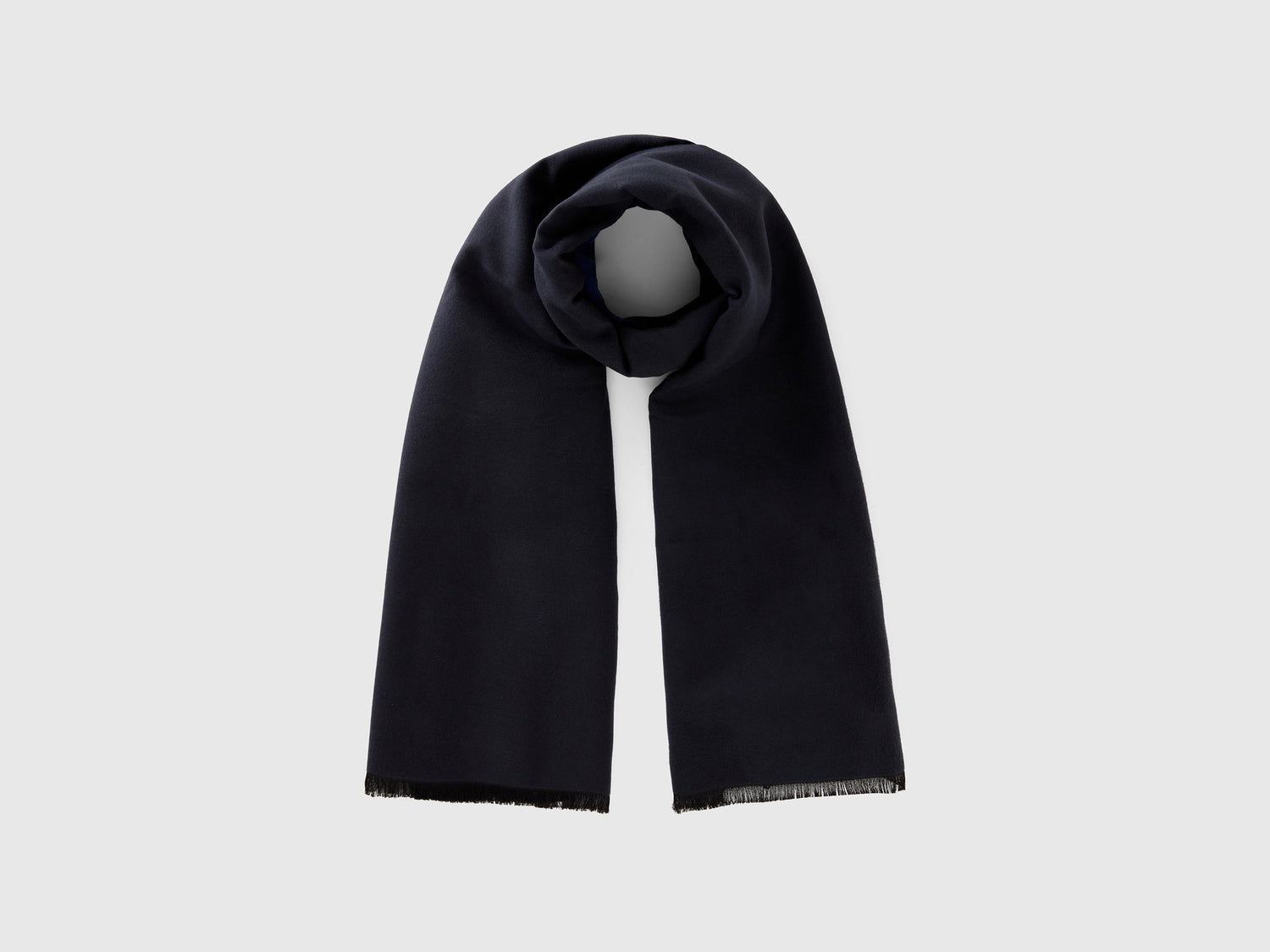 Sciarpa bicolor con frange da donna blu scuro | Benetton Outlet