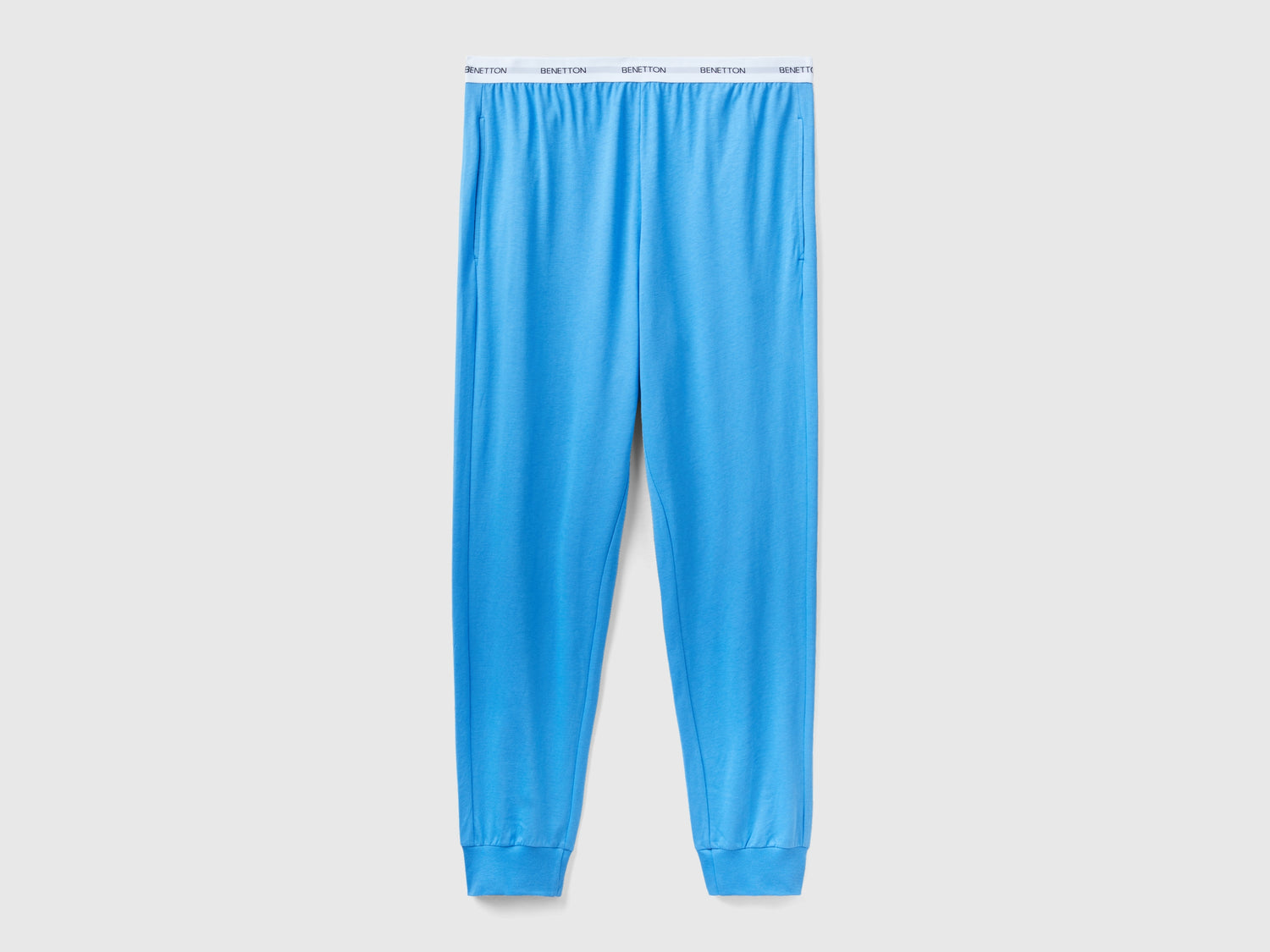 Pantaloni con elastico logato da uomo azzurro | Benetton Outlet