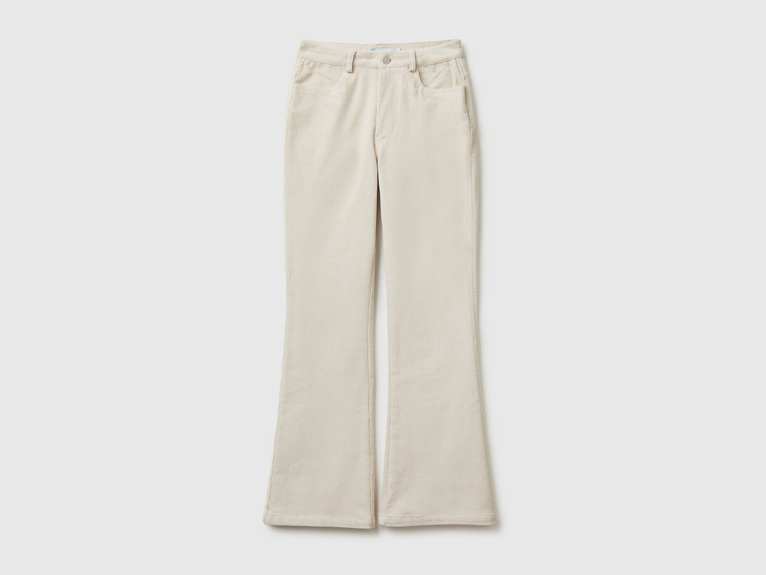 Pantaloni bootcut in velluto da donna bianco panna | Benetton Outlet