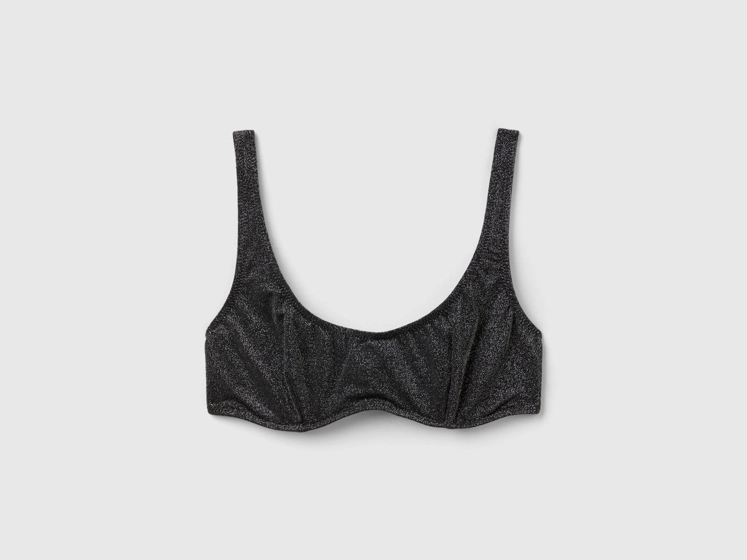 Reggiseno mare coppa C con lurex da donna nero | Benetton Outlet