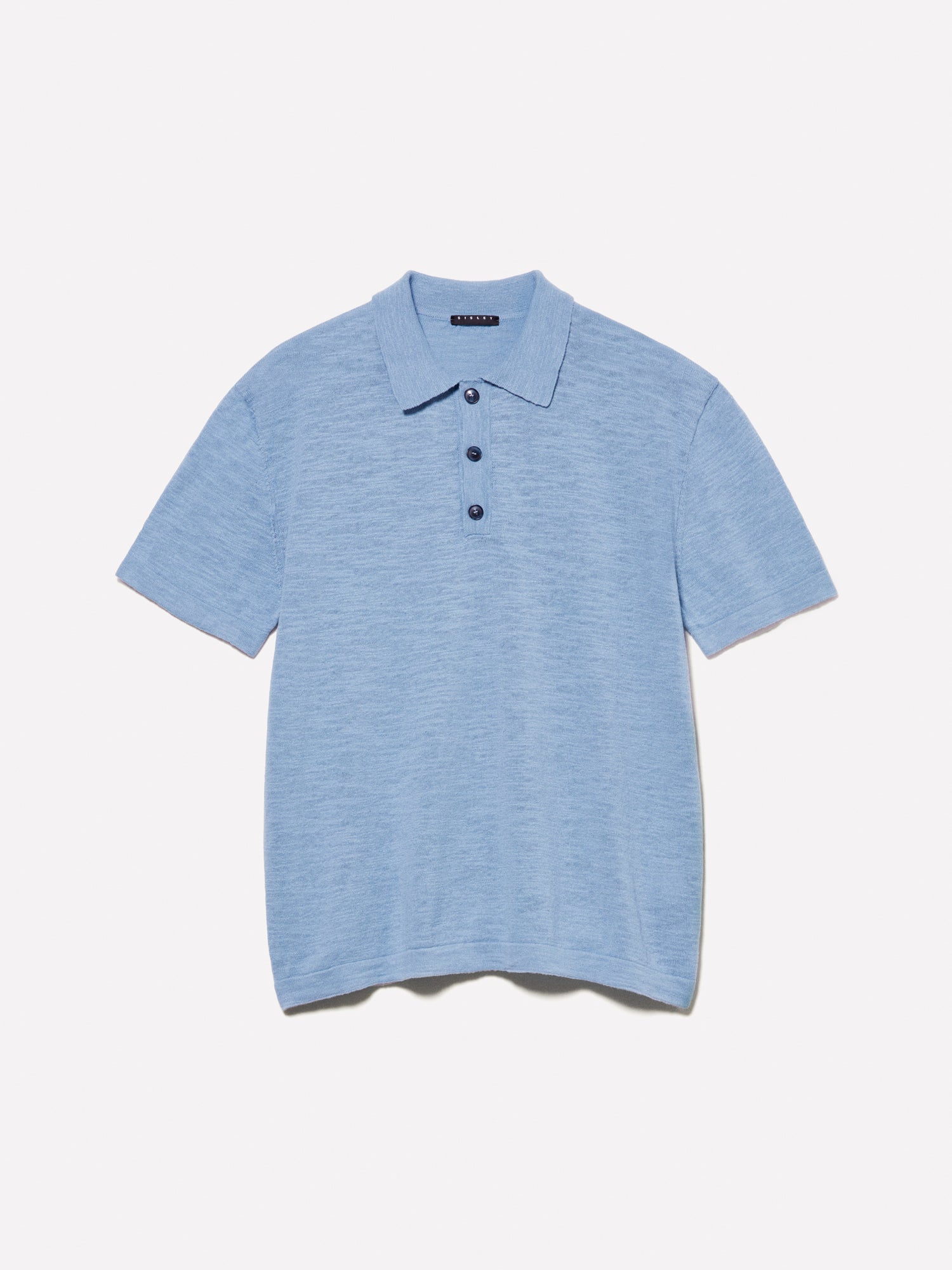 Regular fit light blue linen blend polo shirt da uomo azzurro | Sisley Outlet