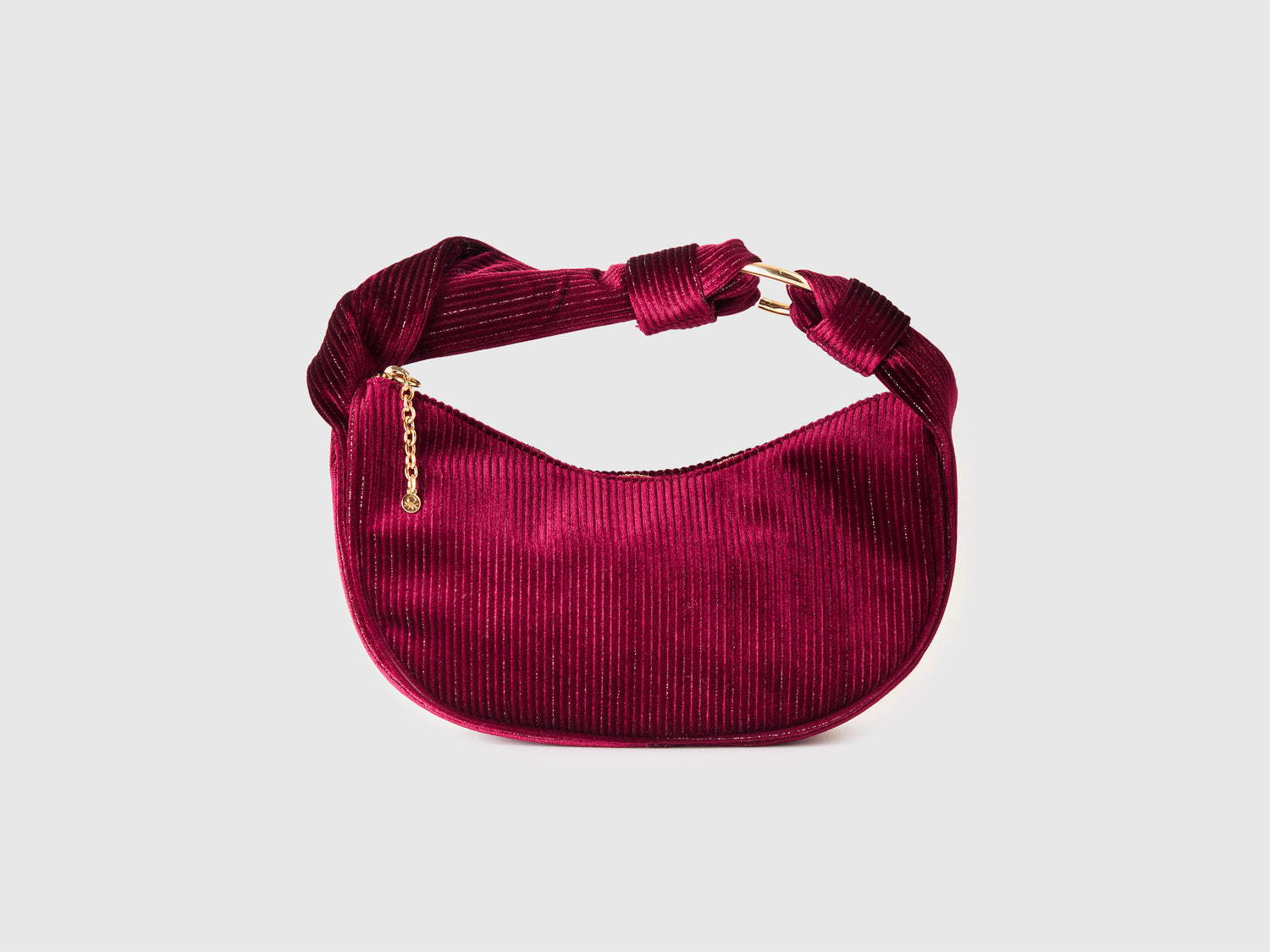 Borsa hobo in velluto con lurex da donna prugna | Benetton Outlet