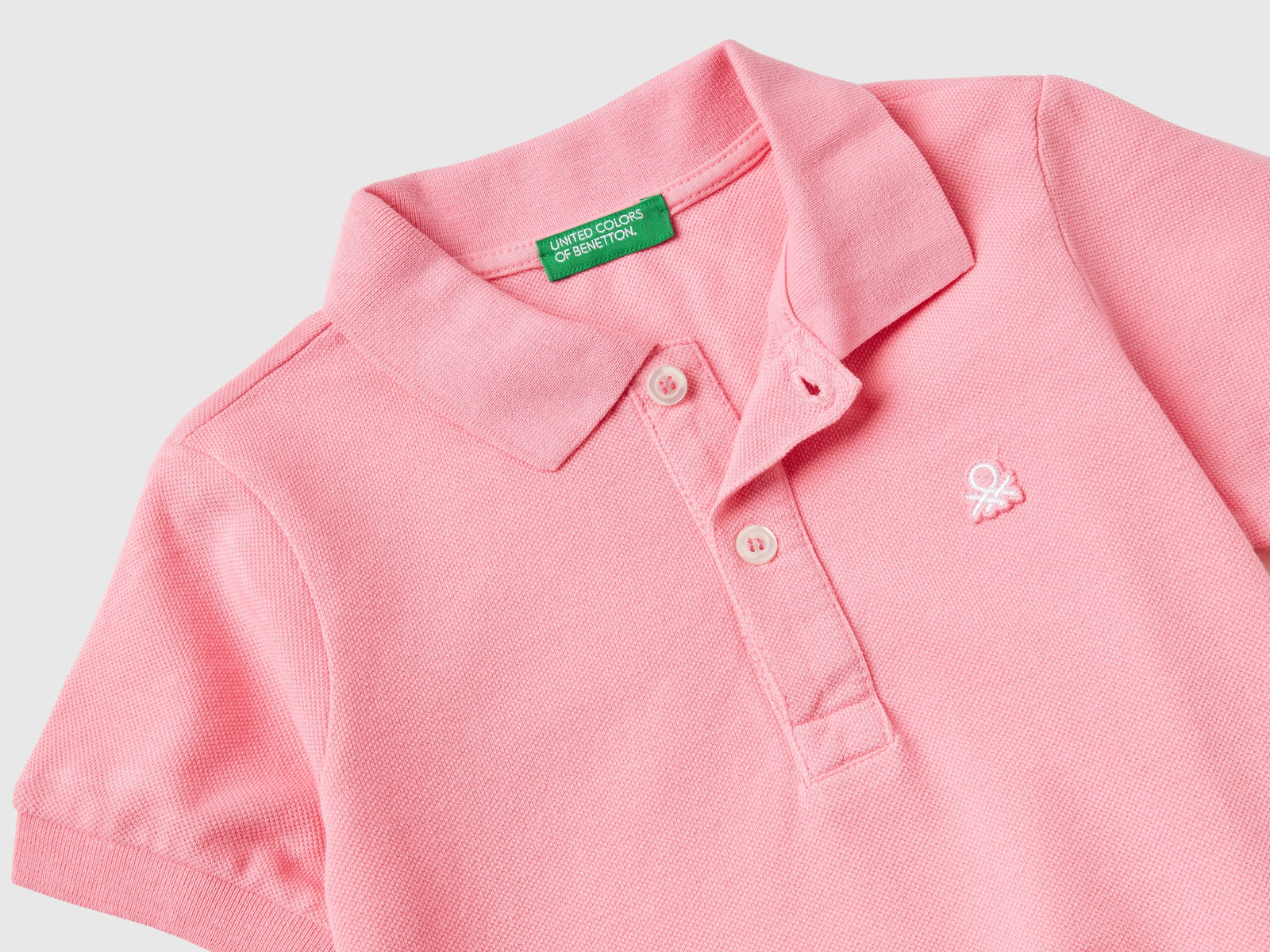 Polo manica corta in cotone biologico da bimbo rosa 2 | Benetton Outlet