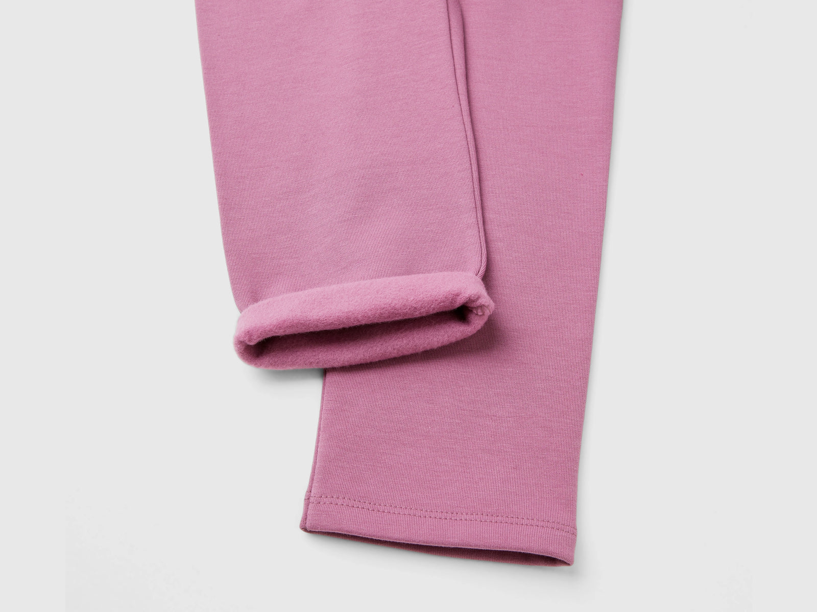 Leggings in felpa calda da bimba malva scuro 3 | Benetton Outlet
