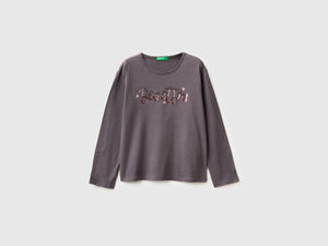 T-shirt in caldo cotone con paillettes