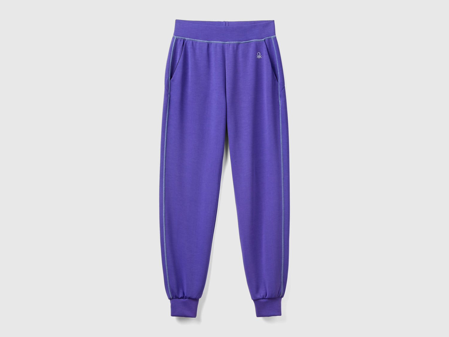 Pantaloni fluidi elasticizzati da donna viola | Benetton Outlet