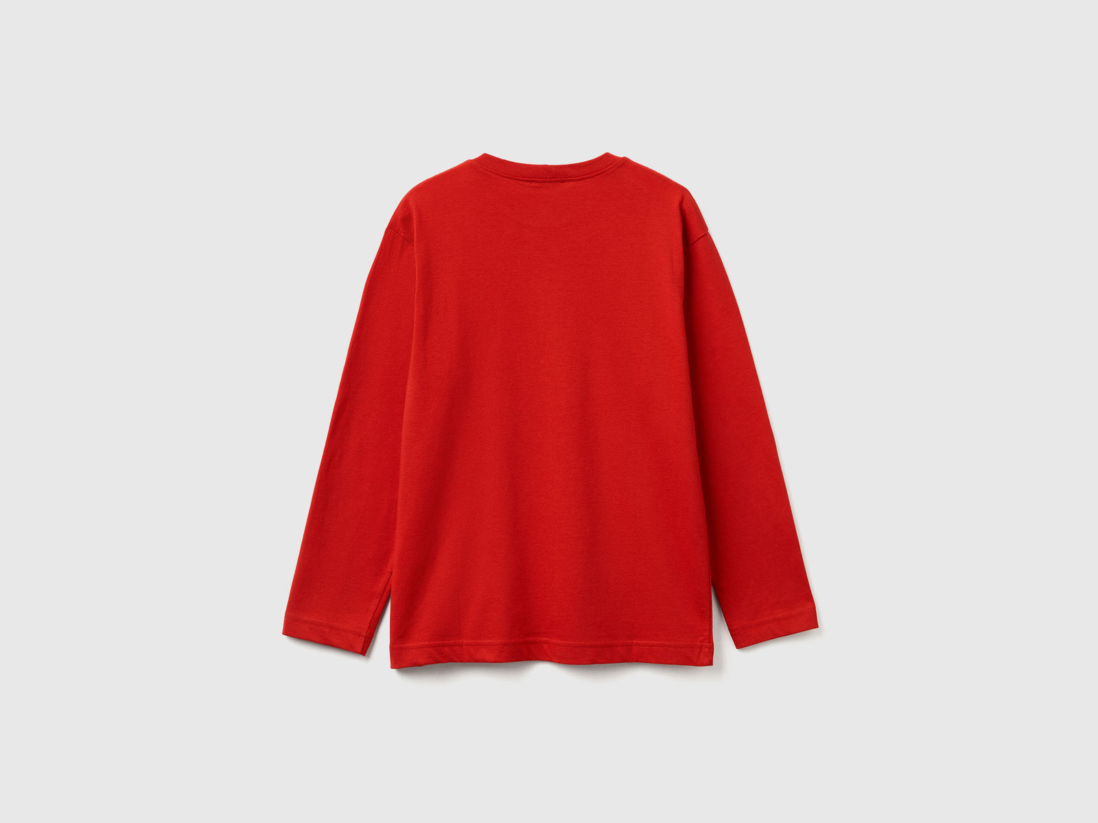 T-shirt girocollo cotone da bambino rosso 2 | Benetton Outlet