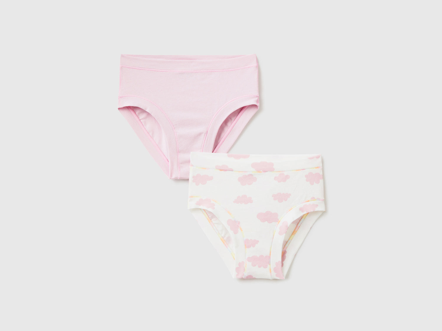 Due paia di mutande classiche in cotone super elasticizzato da bambina multi-color | Benetton Outlet