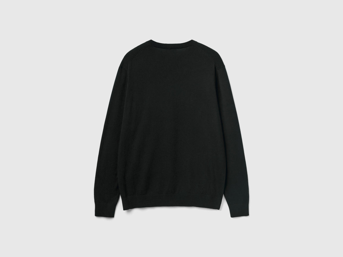 Maglia scollo a V in misto cotone leggero