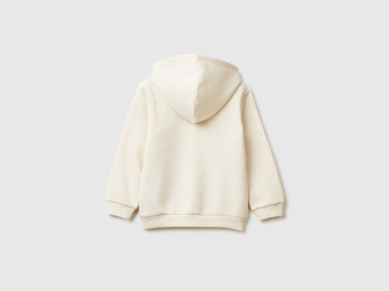 Felpa con zip e paillettes da bimba bianco panna 2 | Benetton Outlet