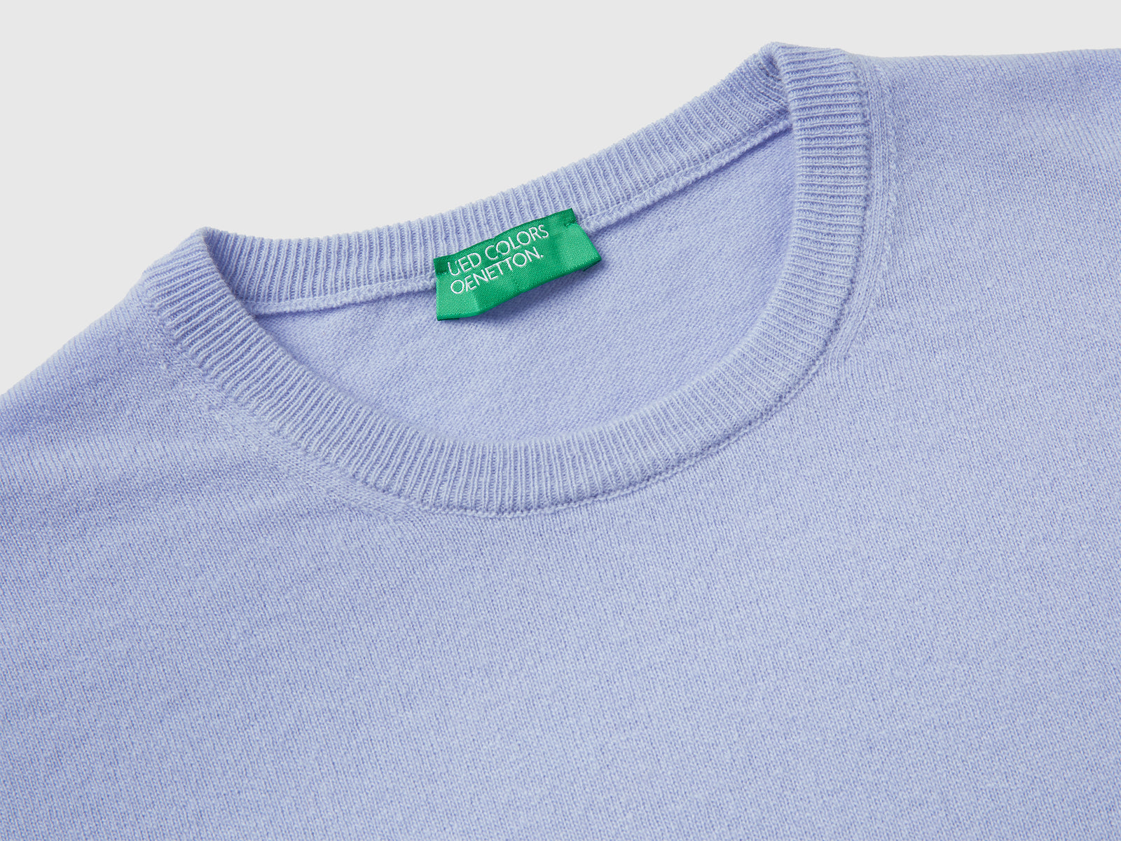 Maglia girocollo carta da zucchero in pura lana Merino da uomo azzurro 3 | Benetton Outlet