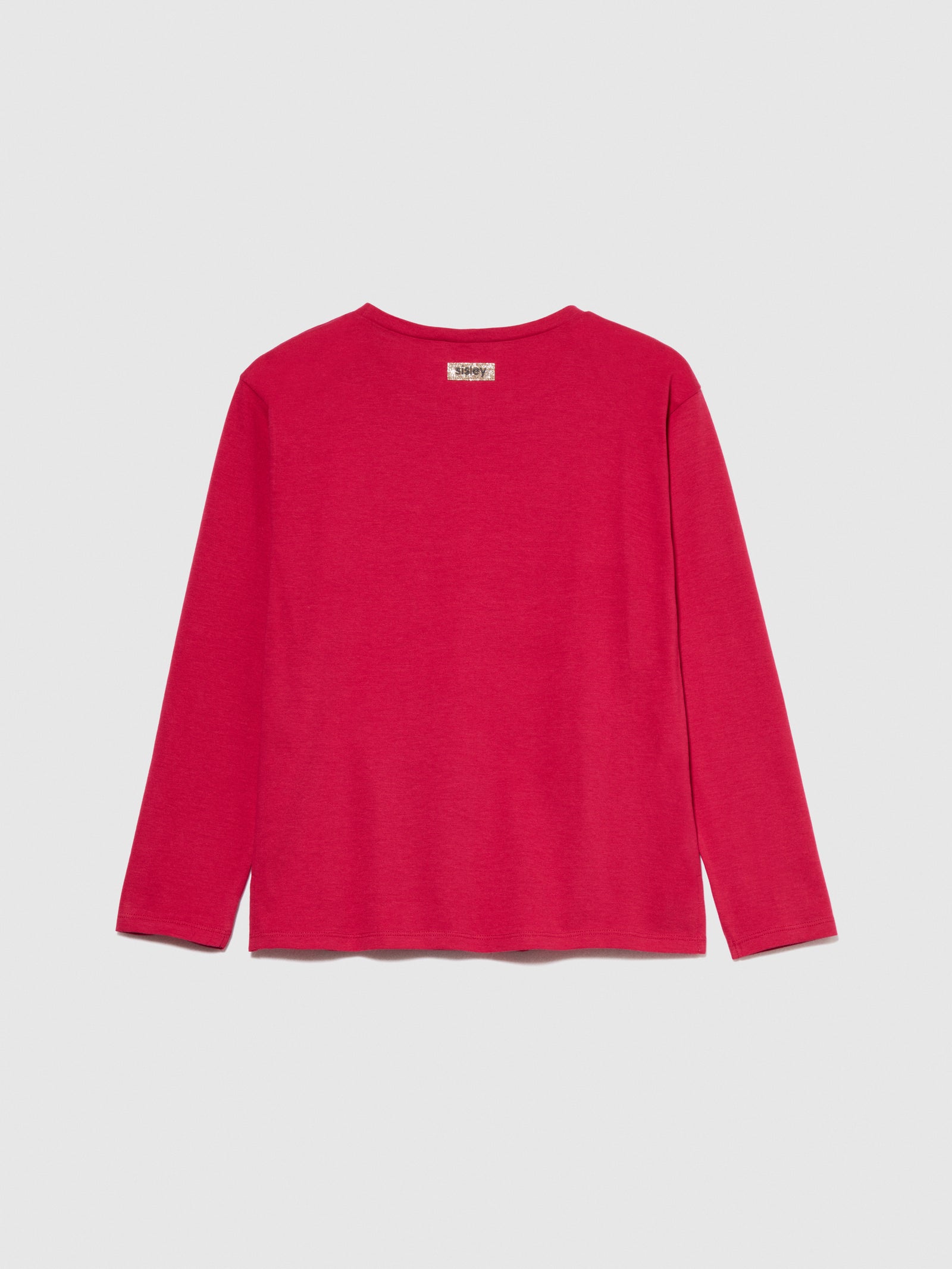 T-shirt con ricamo e paillettes da bambina fucsia 2 | Sisley young Outlet