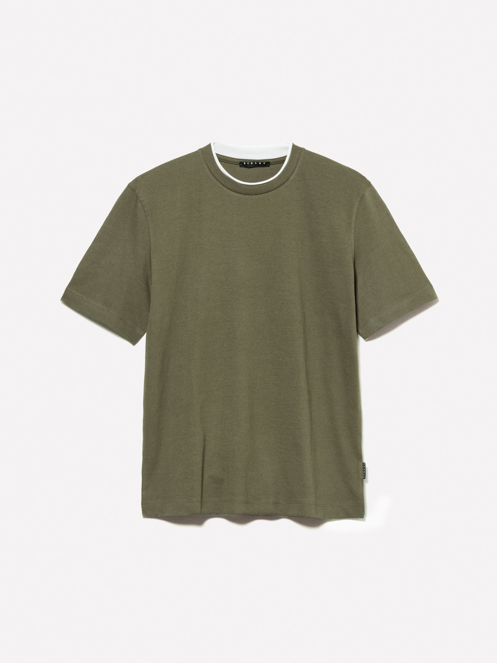 Contrast T-shirt da uomo verde militare | Sisley Outlet