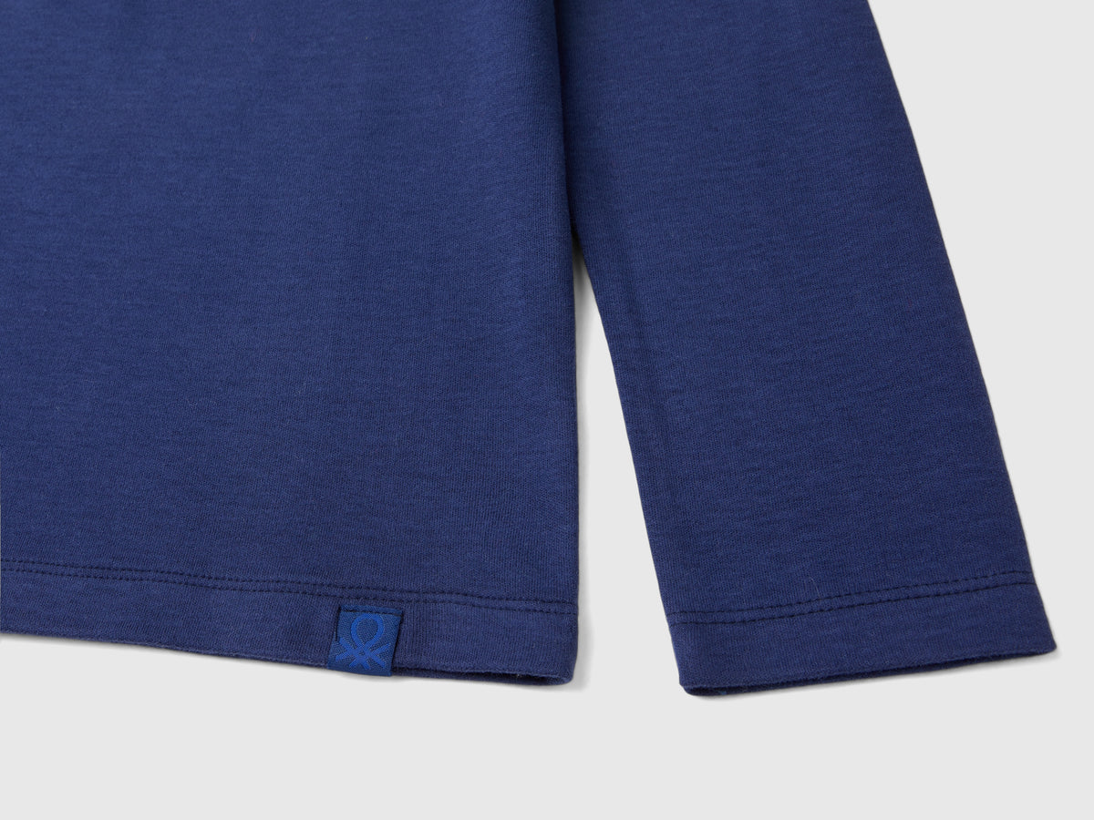 T-shirt lupetto a costine