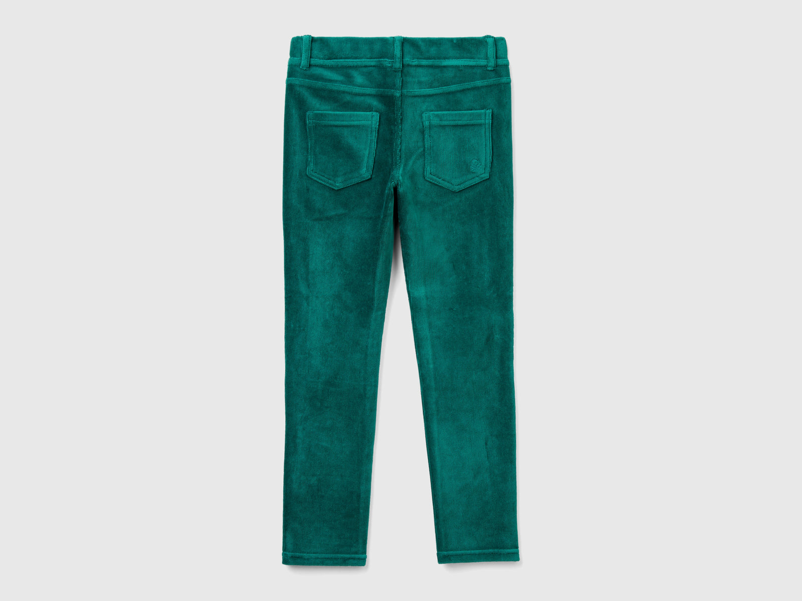 Pantaloni super skinny in ciniglia da bambina verde scuro 2 | Benetton Outlet